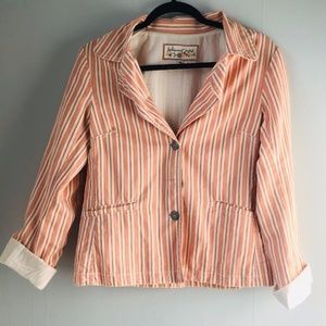 Vintage JOHNNY WAS Striped Blazer Jacket Orange M